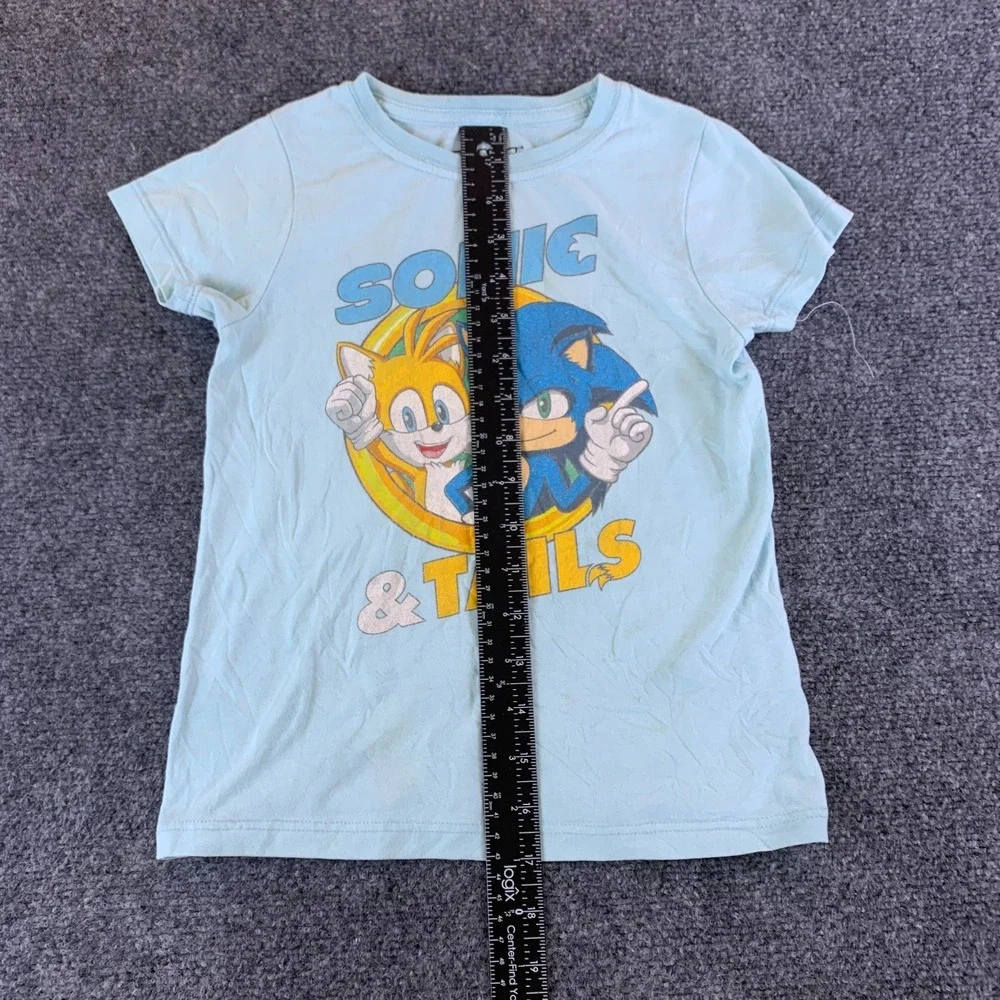 Sonic The Hedgehog 2 Sonic & Tails Tee Shirt Unisex Kids S (6/6X) Blue Graphic